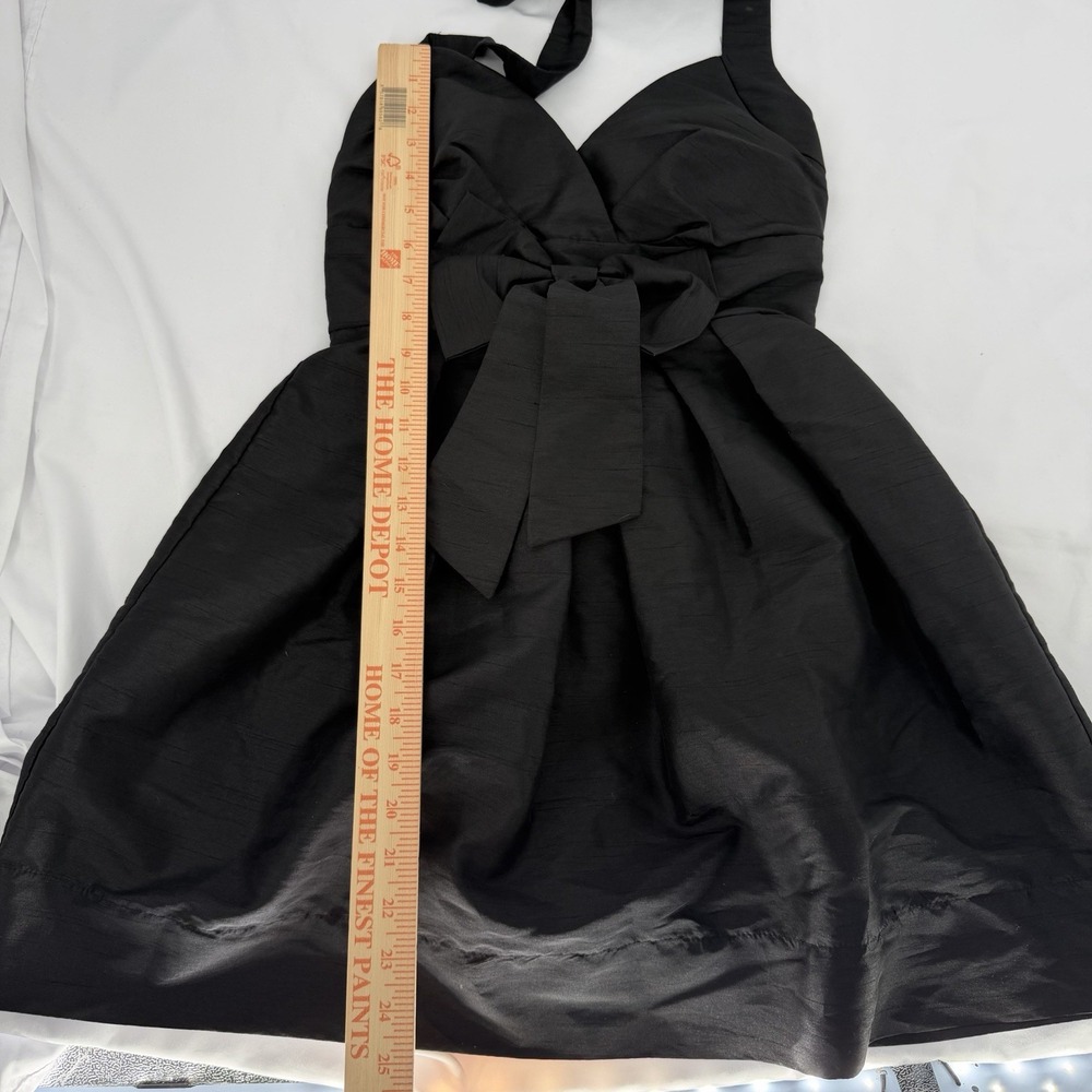 Y2K Charlotte Russe Sz 3 Black Halter Mini Bow Dress Party Hoco Whimsigoth - Picture 6 of 7